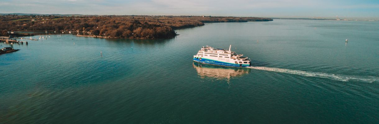 Wightlink ferry travelling to Fishbourne